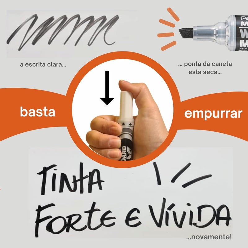 Pentel Maxiflo Whiteboard Marker Chisel Blue pack of 12- Pack Of 05 - Image 3